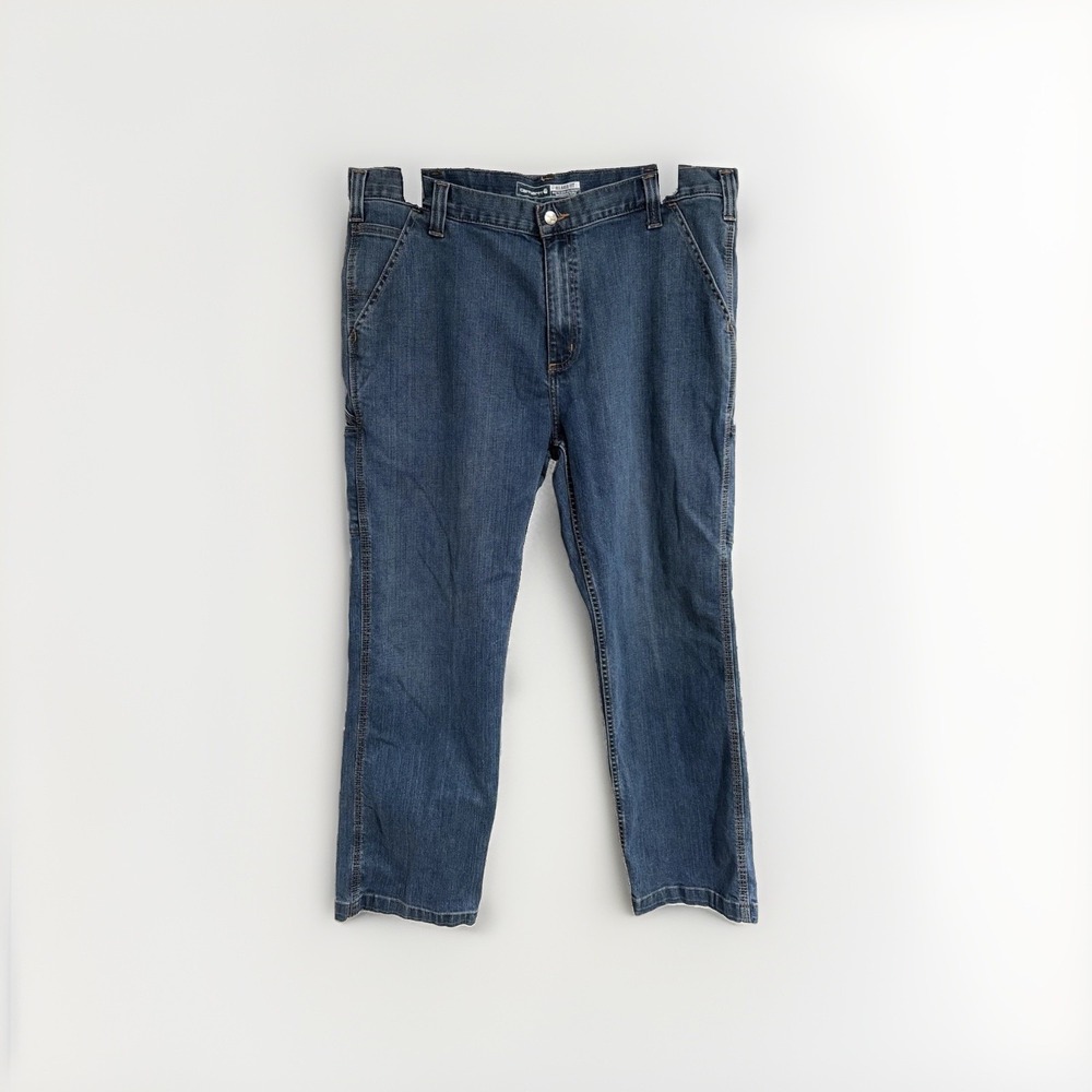 carhartt mens JEANS relaxed fit denim stretch 40 x 30 EUC carpenter W44